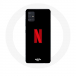 Coque pour Samsung Galaxy A51 5G Netflix Logo rouge fond noir