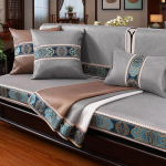 Vasaros ledo &scaron;ilko neslystantis auk&scaron;čiausios klasės kombinuotas medžio masyvo sofos sėdynės užvalkalo atlo&scaron;o rank&scaron;luostis 70*70