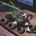 Kung Fu arbatos rinkinys Buitinės kolekcijos ceremonijos reikmenys Ne&scaron;iojami arbatinukai ir puodeliai skirti juoda