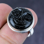 Natural Nuummite Gemstone Handmade 925 Steling Silver Jewelry Ring Size 7 q3r07