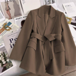Naujas &bdquo;Green Blazer Jacket&ldquo; moteri&scaron;kas plonas liemens paltas L kava