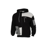 Puma Retro Block Sherpa Pilnas užtrauktukas su gobtuvu Colorblock Fleece Striukė Vyri&scaron;ka Striukė Juoda Pilka 530711-01 S