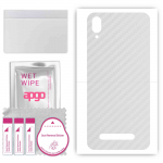 apgo Protective Skin Sticker for the back compatible with Doogee Y8C, Wrap Film, Foil, Vinyl - Pattern Transparent Carbon