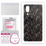 apgo Protective Skin Sticker for the back compatible with Sharp Aquos S3 High, Wrap Film, Foil, Vinyl - Pattern Carbon Black Pixel