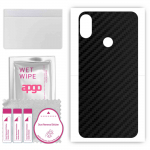 apgo Protective Skin Sticker for the back compatible with Doogee X70, Wrap Film, Foil, Vinyl - Pattern Carbon Black