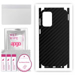 apgo Protective Skin Sticker for the back+sides compatible with Samsung Galaxy A23, Full Wrap Film, Foil, Vinyl - Pattern Carbon Black