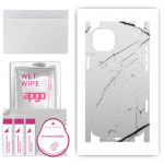 apgo Protective Skin Sticker for the back+sides compatible with Apple iPhone 14 Plus, Full Wrap Film, Foil, Vinyl - Pattern White Marble