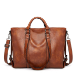 Moteri&scaron;ka madinga mink&scaron;ta odinė didelės talpos ne&scaron;iojimo rankinė Vieno peties rankinė Retro lagaminas 39cm*12cm*27cm ruda