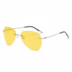 Nauji Rimless Night Vision geltoni poliarizuoti akiniai nuo saulės Moteri&scaron;ki Vyrai Ultra Light Fishing Mirror Driving Shades Pilot Personality Shades Uv400 Night Vision