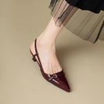Toe Sexy Mid Heels Vakarėlis Batai Moteri&scaron;ki Sandalai Dizaineris Vasarinis Gamintojas Pumps Slingback Kasdieniai batai Suknelė &Scaron;lepetės