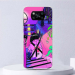 Anime Vaporwave Glitch Purple mink&scaron;tas dėklas skirtas Xiaomi Poco X3 NFC X4 M4 Pro M3 M2 telefono dangtelis F3 F2 F1 Mi Note 10 Lite A3 A2 A1 Fun Xiaomi Poco X3