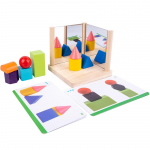 Vaikų 3D geometrijos lavinimo stalo žaidimas Loginio mąstymo samprotavimo žaislas Montessori veidrodinis galvosūkis, atitinkantis tris vaizdus