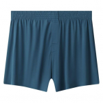 Vyri&scaron;kos kelnaitės Laisvos kietos boksinės kvėpuojančios medžiagos greitai džiūstančios elastinės juosmens mink&scaron;tos vienspalvės pižamos kelnės 4XL ežero mėlyna spalva