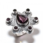 Amethyst Gemstone Handmade 925 Sterling Silver Jewelry Ring Size 9 l8q07