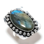 Labradorite Gemstone Handmade 925 Sterling Silver Gift Jewelry Ring Size 7 r7r47