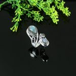 Natural Labradorite Gemstone Handmade 925 Sterling Silver Ring Size 9.5 a4i95