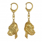 Bloodhound, St. Hubert Hound, Sleuth-hound - Gilded key ring with dog in gift box, handbag decoration, luxury accessory by Art-Dog brand