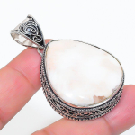 Natural Scolecite Gemstone 925 Sterling Silver Jewelry Pendant 2.05 p1v21