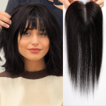 HAIRCUBE Blonde Ombre kirpčiukai žmonių plaukams su kirpčiukais 3Clip plauku pie&scaron;iniai Fringe moterims plaukų slinkimui 14 colių &scaron;veicari&scaron;ki nėriniai nematomi plaukų dažai