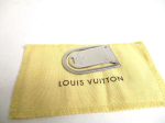 Autenti&scaron;kas LOUIS VUITTON sidabru dengtas sąskaitų segtuvas Porte Address #a437 Atidaryta dėžutė beige