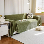 1vnt Vienspalvis Svetainės sofos užvalkalas Pastorintas &scaron;enilinis sofos pagalvėlė Visą sezoną universali dvipusė užtiesalo antklodė 1seater 180x130cm tamsiai pilka spalva