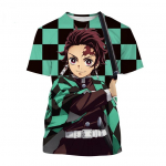 Vasaros anime Demon Slayer Kimetsu no Yaiba Kamado Nezuko Kochou Shinobu Cosplay 3D Print Mados mar&scaron;kinėliai animaciniai filmai trumpomis rankovėmis 140
