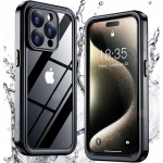 IP68 Vandeniui atsparus dėklas iPhone 15 14 13 12 11 Pro Max Plus XR XS 8 7 SE telefonams, RedPepper uždangalas, nardymas, po vandeniu, plaukimas, lauko sportas iPhone 15 juoda
