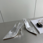 mada Smailianosės moteri&scaron;kos basutės Skaidrios Sidabrinės Kalnų Kri&scaron;tolas Kri&scaron;tolas Suknelės Batai Ploni Auk&scaron;ti Kulnai 2024 Naujienos Auk&scaron;takulniai Seksualūs 35-41 5.5 sidabras