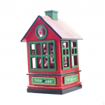 Christmas Music Box in House Design for Indoor Decoration žalia
