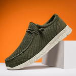 Madingi vyri&scaron;ki drobės batai, kvėpuojantys laisvalaikio batai, prabangaus prekės ženklo vyri&scaron;ki mokasinai, lengvi valtiniai batai, dizainerio vulkanizuoti batai, sportbačiai 39 žalia