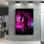 Mergina bare, populiari plakatų drobės tapytoja gyvenamajame kambaryje dekoratyviniais spaudiniais ant sienų tapybos berėmio paveikslo 20*40cm No Frame