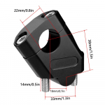 Universalūs vairo pakėlėjai 22 mm vairo apkabos pakėlėjai motociklams motokrosui auk&scaron;tinanti apkaba tvirtinimas motociklų reikmenys juoda