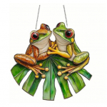 Varlė Saulės gaudyklė 2D Akrilinė Varlė Langų pakabinamas ornamentas Varlė Sienų meno dekoras Saulės gaudyklė Įkurtuvių dovana varlių mylėtojams B