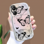 Mielas animacinio ra&scaron;to kreminės tekstūros korpusas, banguotas kra&scaron;tas, mink&scaron;tas silikoninis dangtelis, skirtas Xiaomi Redmi Redmi Note 12 4G juoda