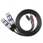 Dvigubas RCA vyri&scaron;kas ir dvigubas XLR moteri&scaron;kas garso adapterio kabelio sujungimo laidas Dviejų eilių PVC laidas