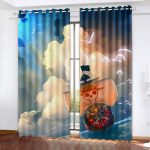 Monkey D Luffy Tamsinanti užuolaida, One Piece, Poliesteris, Animacinis, Tinka miegamajam, Vaikams, Suaugusiems, Kambario dekoravimui, Dovanoms 150x166cm&Grommet Top