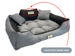 KINGDOG &scaron;unų lova su &Scaron;UNS VARDU, atspari vandeniui, patvari, SML XL XXL 3XL 3XL - 145x115 cm mū&scaron;io laivas pilka spalva