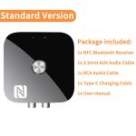 NFC Bluetooth 5.3 garso imtuvas 3,5 mm AUX R/L RCA stereo HIFI muzikos belaidis adapteris su mikrofonu USB U-Disk Play nuotolinio valdymo pultu Standard Version