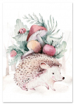 Plakat obrazki dla dziecka do pokoju dziecka jeż leśne zwierzęta 21x29,7 cm A4