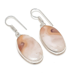 Natūralaus kalcito agato brangakmenio 925 sidabro auskarai 1.62 G1P37