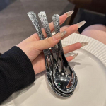 Nerūdijančio plieno apvalus &scaron;auk&scaron;tas tinklelis raudonas auksinis vakarienės ilga rankena mai&scaron;ymo desertiniai &scaron;auk&scaron;tai virtuvės priedams dalykėliai 1PCS