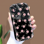 Mielas animacinių filmų ra&scaron;tų kreminės tekstūros korpusas, banguotas kra&scaron;tas, mink&scaron;tas silikoninis dangtelis telefono dėklas, skirtas Huawei Honor Infinix Tecno iPhone Huawei Mate 30 Pro juoda
