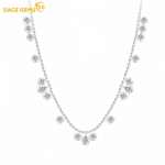 SACE GEMS Klasikinio vario lydinio cirkonio moterų pakabukų karoliai mados dovana balto aukso spalvos
