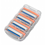 Nauji 4 vnt./partija Skustuvų a&scaron;menys vyrams A&scaron;trus trimeris Tiesus skustuvas Rankinis penkių sluoksnių skustuvas mėlyna