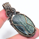 Natural Green Swiss Opal Gemstone Copper Wire Wrap Gift Pendant 2.60 f9u08