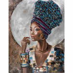 Afrikos moters abstraktaus meno drobės paveikslai Afrikanės merginos Afrikos meno plakatai ir spaudai Sienų meno paveikslai svetainės dekorui 21cm&times;30cm NoFrame
