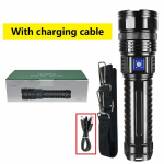15000mAh Didelės Talpos Žibintuvėlis Įkraunami LED Žibintuvėliai Didelės Galios Žibintuvėlis Priartinamas Žibintas Ilgo Nuotolio 3000M COB &Scaron;viesa black&ZOOM