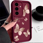 Auksinis drugelis Mink&scaron;tas TPU dėklas Samsung Galaxy A55 A54 A15 A56 A16 A35 A53 A25 5G S25 S24 S23 S22 Ultra Plus S23 FE telefono dangtelis For Samsung A56 5G
