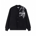 Vintage Street Spider Siuvinėjimo Striukė Beisbolo Džersis Rudens žiemos Y2k Drabužiai Moteri&scaron;kas laisvas paltas porai 2XL