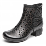 Madingi GKTINOO 2025 m. vasariniai ankle boots batai, natūralios odos batai moterims, su vidutiniu kulnu, sandalai, su &scaron;oniniu užtrauktuku, su i&scaron;pjovomis, kvėpuojantys, Mujer Zapatos 5